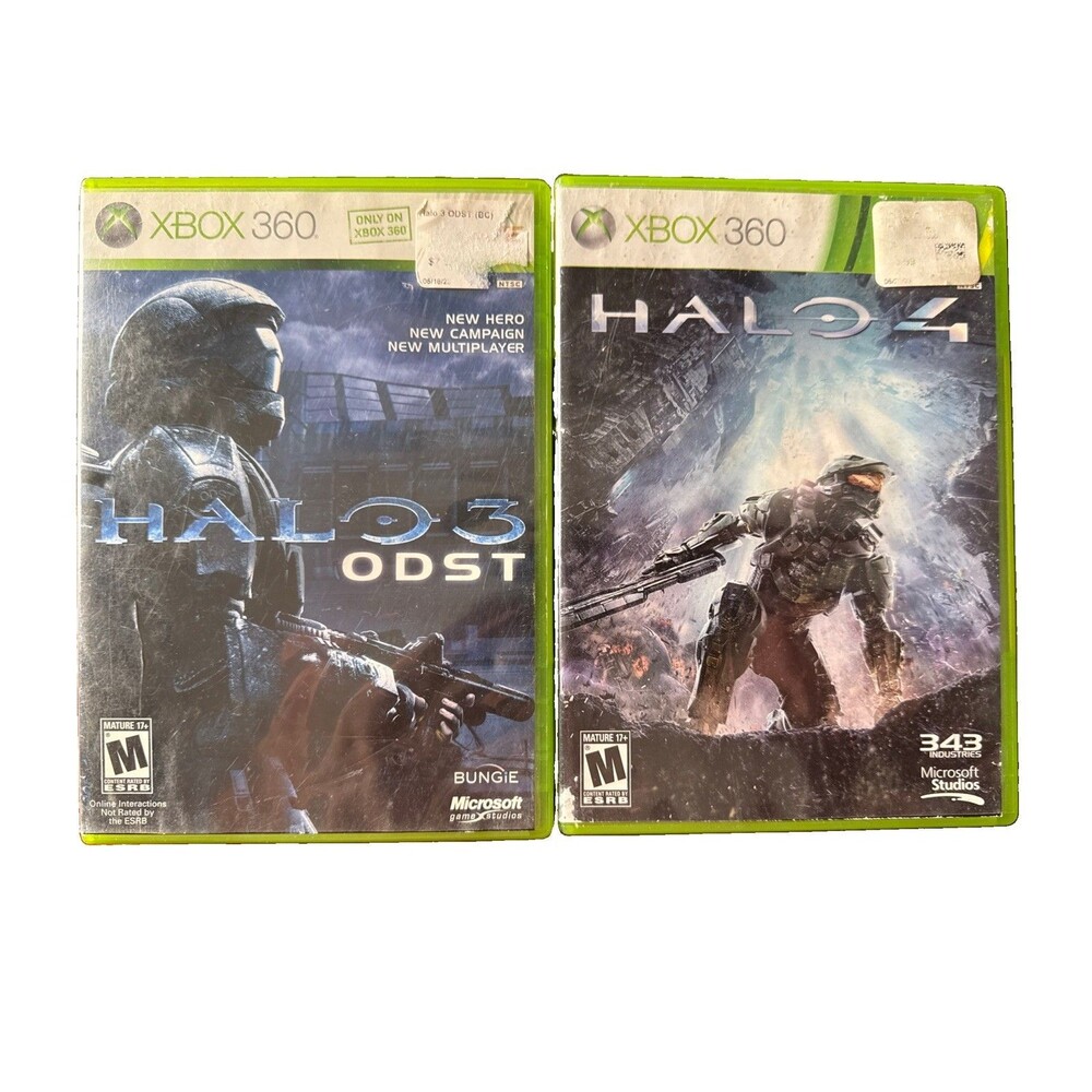 Halo 2 Game Lot Halo 3 ODST & Halo 4 Xbox360